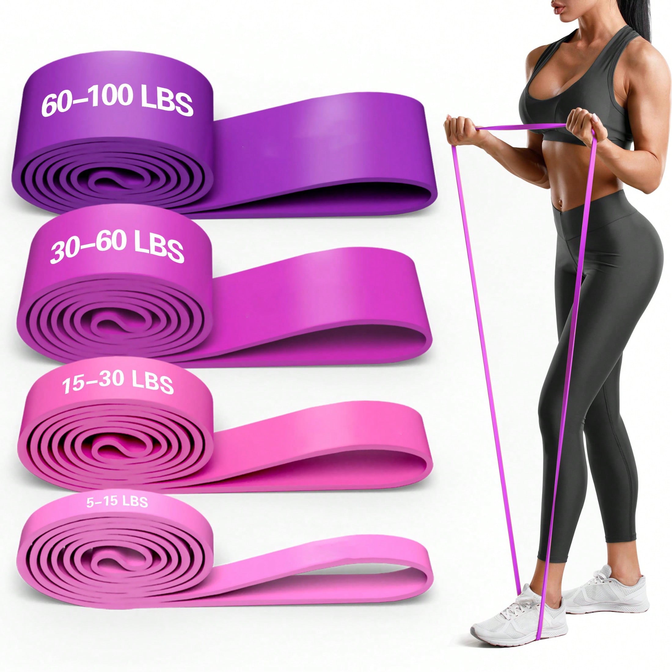 Yoga Fitness Training - Different Resistance Stackable Yoga Bands for
