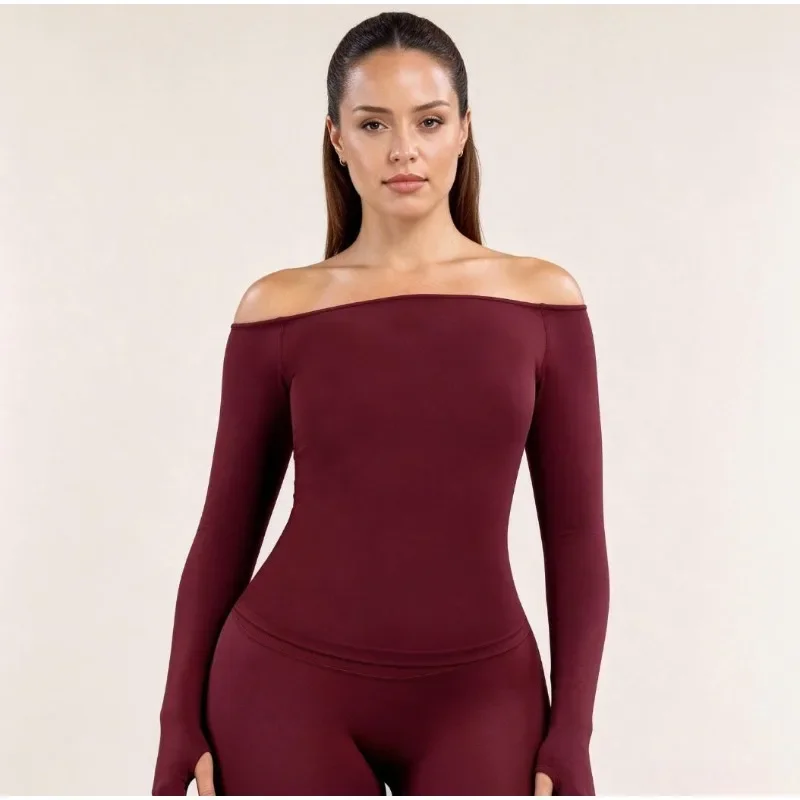 Womens Off Shoulder Long Sleev - Yoga Of Fitness recension och pris