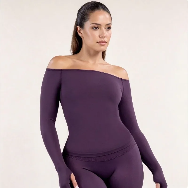Womens Off Shoulder Long Sleev - Yoga Of Fitness recension och pris
